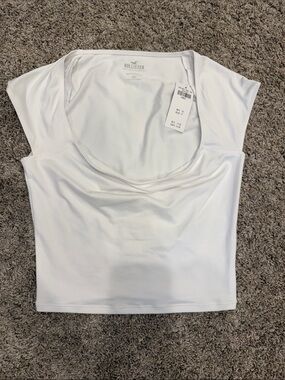 Hollister White Scoop Neck Crop Top